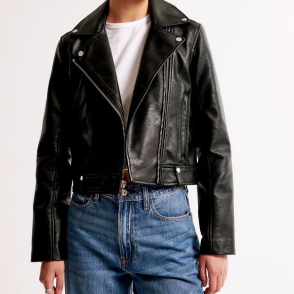 Abercrombie & Fitch Jackets & Blazers - Abercrombie & Fitch Black Faux Leather Jacket